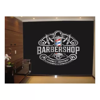 Papel De Parede Barbearia Barbershop Logo Pole 4m² Brb34