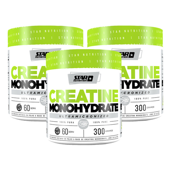 Combo Star Nutrition Creatina Monohydrate 300 G X 3 Und Sabor Sin sabor