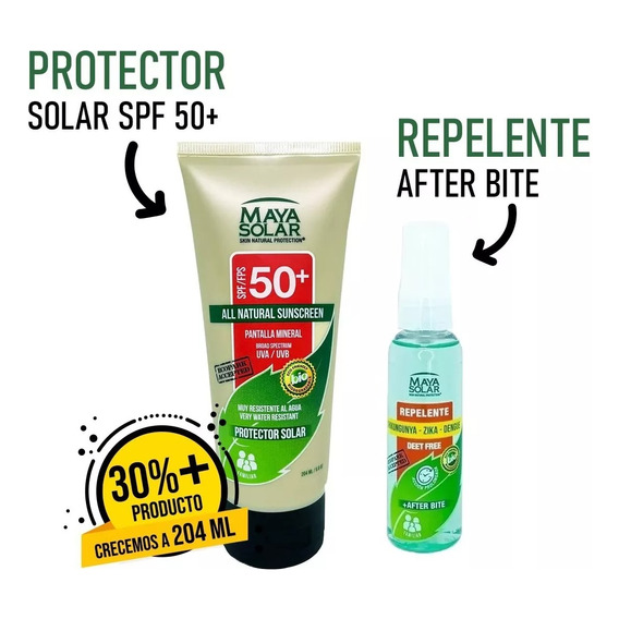 Kit De Bloqueador Solar Biodegradable Fps 50+ Con Repelente
