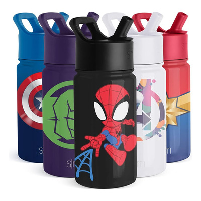 Simple Modern Spiderman Kids Botella De Agua Con Tapa De Paj