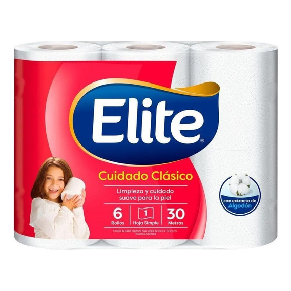 Papel Higienico Elite Cuidado Clasico X6 30mt