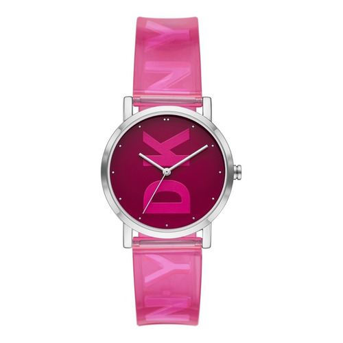 Reloj Mujer Dkny Soho Logo Color de la correa Fucsia