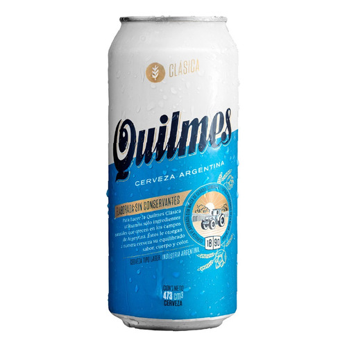 Cerveza Quilmes Clásica American Adjunct Lager lata 473 mL