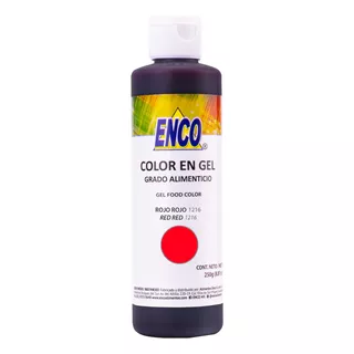 Color Gel Rojo Rojo 250 Grs. Enco 1216-250