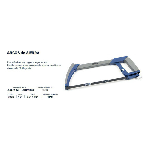 Arco Sierra Manual Bremen Ergonomico 300mm Con Hoja Cod. 7033 Dgm