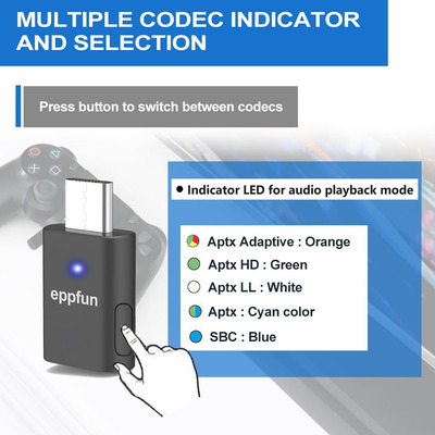 Adaptador Bluetooth Usb C Para Ps5 Audio Inalámbrico 5.2