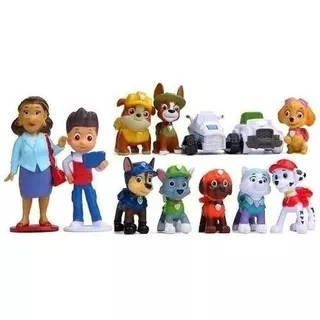 Kit 12 Personagens Patrulha Canina Miniaturas Brinquedos