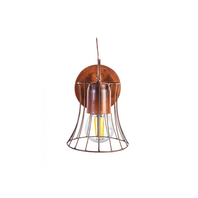 Lampara Aplique Pared Vintage Rulli 1 Luz Hierro Industrial Óxido