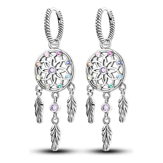 Aros Argolla Atrapasueños Circones En Plata 925 Silver Heart