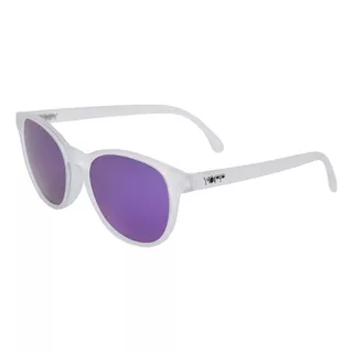 Óculos De Sol Yopp Polarizado Uv400 Redondinho Suck My Cor Da Armação Transparente Fosco Cor Da Lente Roxo