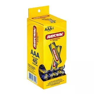 Pilha Zinco Rayovac Palito Aaa Kit Com 40 Pilhas - 10 Cartelas Com 4 Unidades