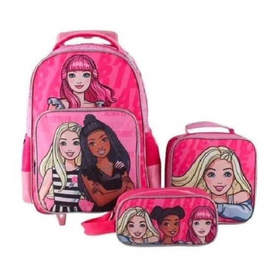 Pack Barbie Mochila Trolley +  Lonchera + Estuche / Jp Ideas