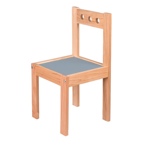 Silla De Madera Barnizada Para Niñas Y Niños Pequeños Color de la estructura de la silla Azul