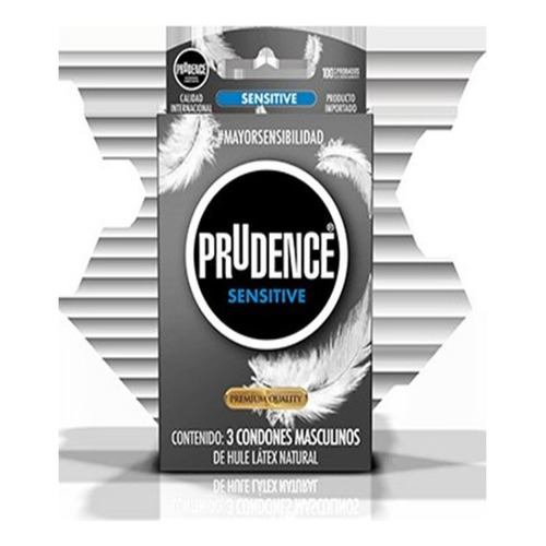 Condones Lubricados Prudence Sensitive Caja Con 3 Condones