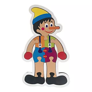 Brinquedo Educativo Quebra-cabeça Infantil 9 Peças Pinóquio