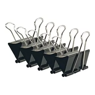 Prendedor De Papel Binder Clip 25 Mm Caixa Com 48 Unidades Cor Preto