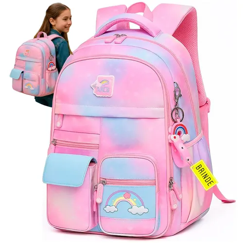 Mochila Infantil Feminina Escolar Impermeável para Meninas (Rosa)
