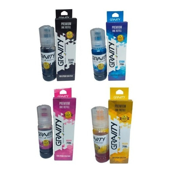 4 Frascos De Tinta 70ml C/u 544 Para Epson L3110 L3150 L4150