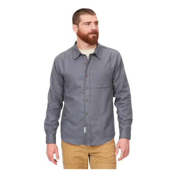 Camisa Hombre Marmot Manga Larga Fairfax Flannel Gris