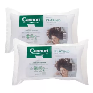 Almohada Cannon Platino Vellón 80x40 Pack X 2, Envío S/c* 