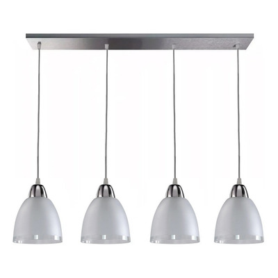 Colgante 2 Luces Vidrio Iluminación Moderna Deco Apto Led