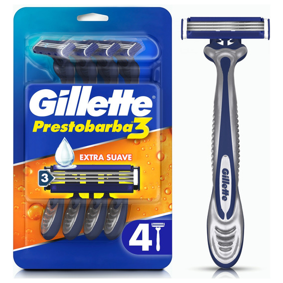 Máquinas Para Afeitar Gillette Prestobarba 3 Desechable 4 Un