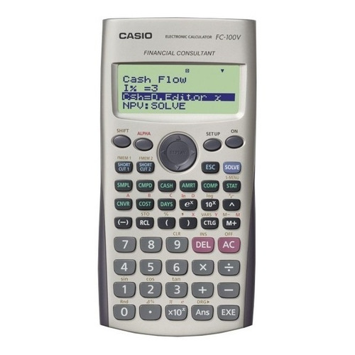 Calculadora Financiera Casio Fc-100v Full 10+2 Digitos 12 Color Beige