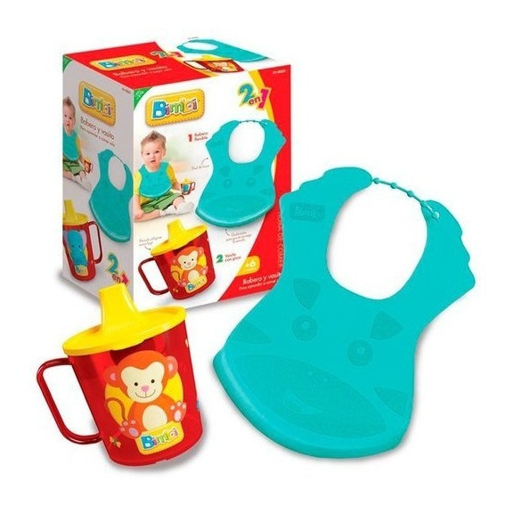 Set Hora De Comer Bimbi Babero Con Vasito Rasti 0233