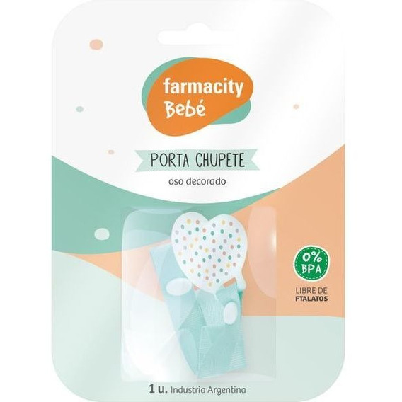 Porta Chupete Farmacity Bebé Corazón Unisex Regalo Hermoso