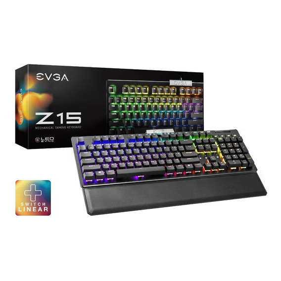 Teclado Mecánico Gamer Evga Z15 Rgb, Español Linear Switch Color del teclado Negro