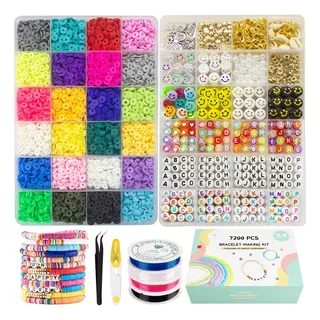 Kit 7200 Cuentas Para Crear Pulseras C/ Estuche