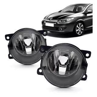 Par Farol Milha Neblina Farolete Fluence Vidro Aro Preto