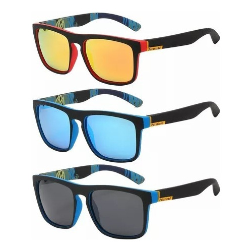 3pzs Lentes De Sol Gafas Polarizadas Uv400 Moda Deportivo Diseño Negro varilla