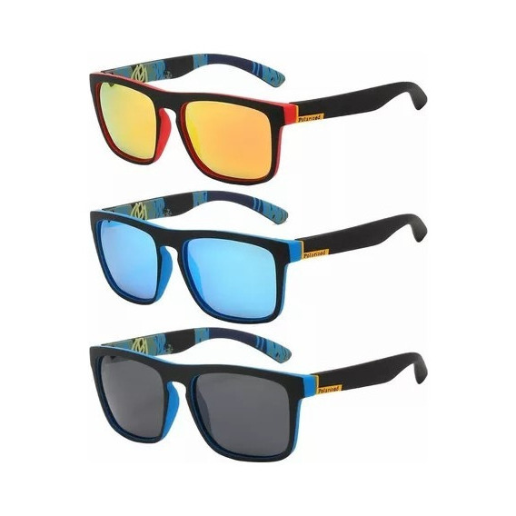 3pzs Lentes De Sol Gafas Polarizadas Uv400 Moda Deportivo Diseño Negro varilla