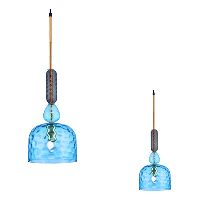 Colgante Ame Vidrio Celeste 1xe27 Ø19cm Alto 61.5cm