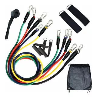 Kit Bandas Elasticas Entranamiento Fitness + Manijas + Bolso