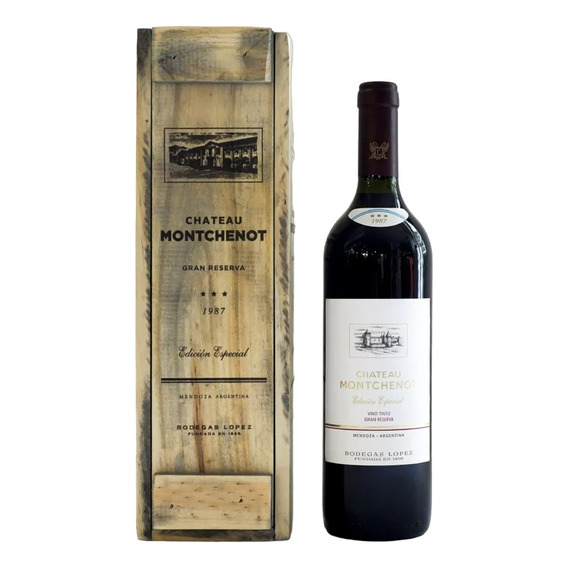 Vino Tinto Montchenot 1987 Botella De 750 Ml Cofre De Madera