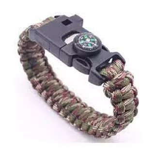 Pulseira Bracelete Paracord Masculino, Tático, Militar, 6x1