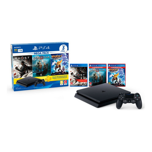 Sony Playstation 4 Megapack 18 1tb Color Negro