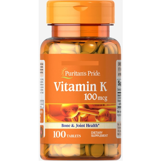 Vitamina K 100 Mcg 100 Tabs Puritans Pride Gmo Gluten Free