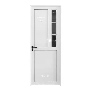 Puertas Aluminio Blanco 80x200  1/2 Vidrio Lateral 4mm