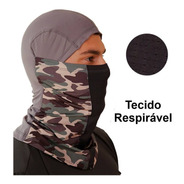 Touca Ninja Mascara Balaclava Camuflada Com Cinza Uv50+ 