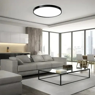 Plafón Led Orion Negro Luz Desing Con Control Remoto Negro Interior