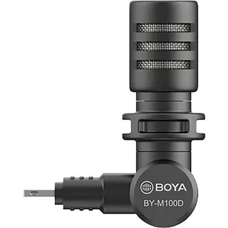 Microfone Boya By-m100d Compatível Com iPhone Cor Preto