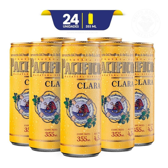 Cerveza Clara Pacifico, 24 Latas De 355ml C/u
