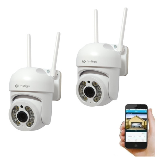 Cámara Seguridad Exterior Wifi Robótica 2mp (x2 Uni) Testigo