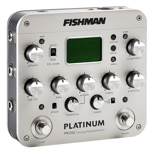 Fishman Pro-plt-201 Pedal Guitarra Preamplificador Platinum Color Plateado