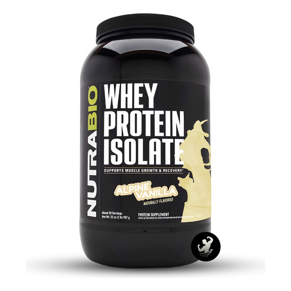 Whey Protein Isolate 2 Lb Nutrabio, Proteína 100% Aislada Sabor Alpine Vanilla