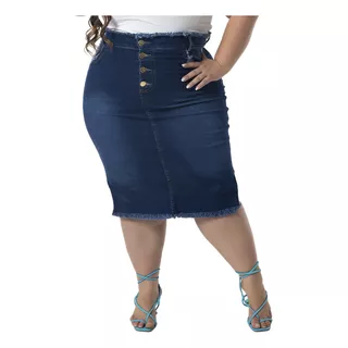 Saia Jeans Vista E Cós Desfiado Plus Size Evangélica Ref.200