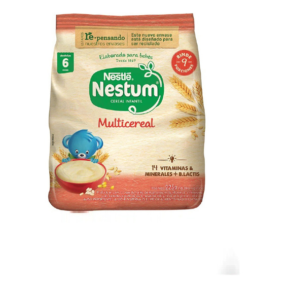 Nestle Nestum Multicereal En Polvo 225g 14vit+minerales+lact